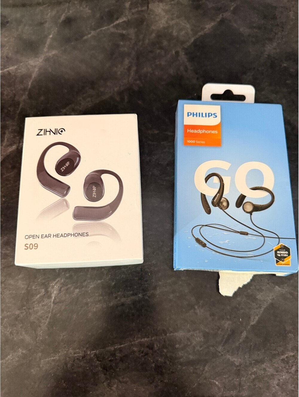 Philips GO Series Headphones H660 Black and ZIHNIC Open Ear Headphones S09